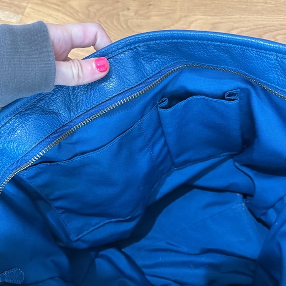 Coach Mickie Blue Leather Tote Bag from smoke free home! - Picture 3 of 6